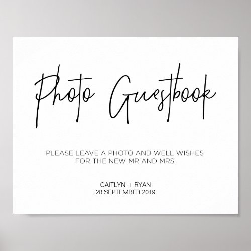 Modern Photo Guestbook Wedding Sign