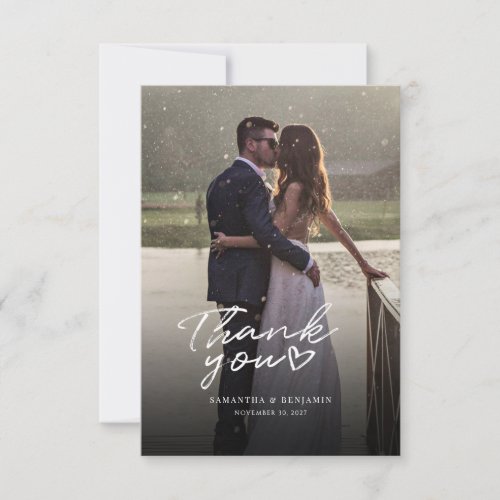 Modern Photo Hand_Lettered Wedding Thank You Card
