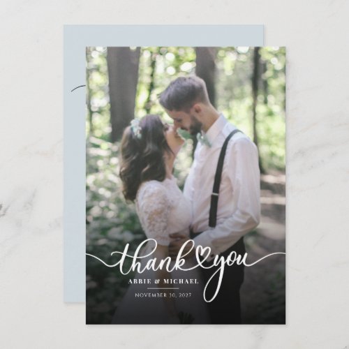 Modern Photo Hand_Lettered Wedding Thank You Note Card