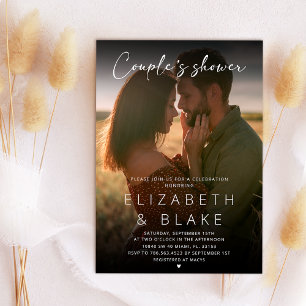 Modern Photo Handwritten Script Couple's Shower Invitation