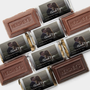 Modern Photo Handwritten Wedding Thank You Hershey's Miniatures