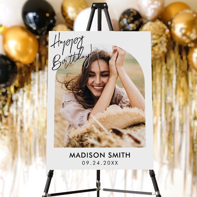 Modern Photo Happy Birthday Foam Board (Creator Uploaded)