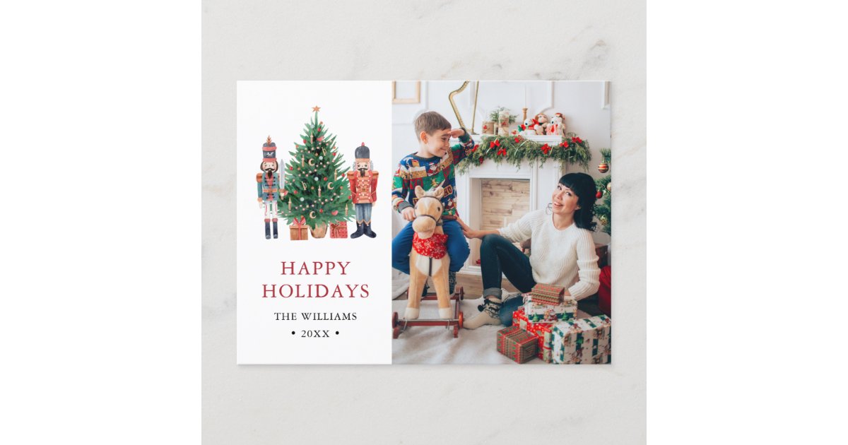 Modern Photo Happy Holiday Postcard | Zazzle