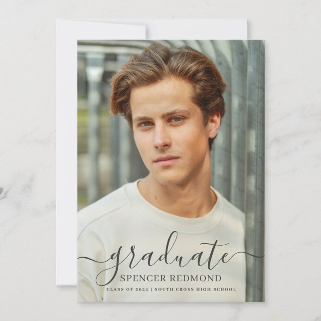 Modern Photo High School Graduation Announcement (Front)