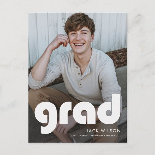 Modern Photo High School Graduation Announcement Postcard