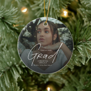 Modern Photo High School Graduation Gifts Ceramic Ornament