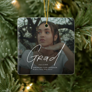 Modern Photo High School Graduation Gifts Ceramic Ornament