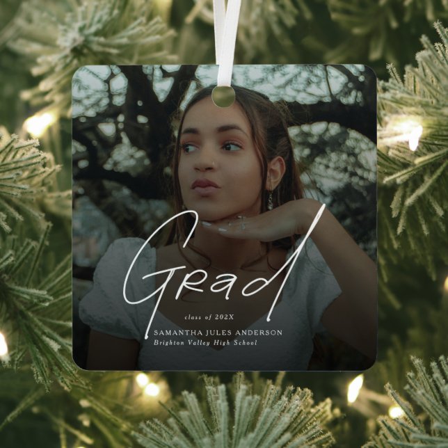 Modern Photo High School Graduation Gifts Metal Ornament (Insitu)