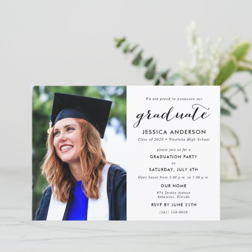 Modern Photo High School Graduation Invitation | Zazzle