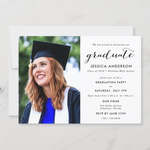 Modern Photo High School Graduation Invitation | Zazzle