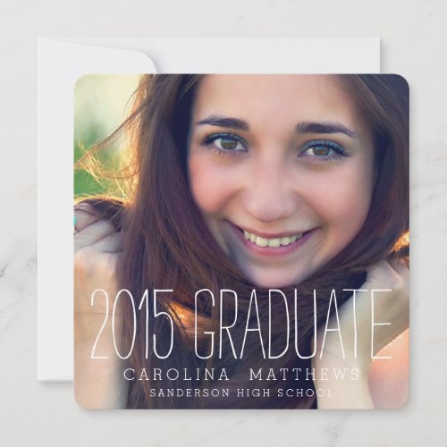 Modern Photo High School Graduation Party 5.25x5.25 Square Paper Invitation Card