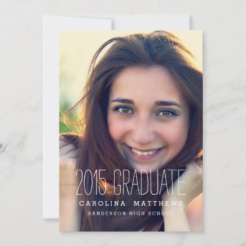 Modern Photo High School Graduation Party Invite 5" X 7" Invitation Card