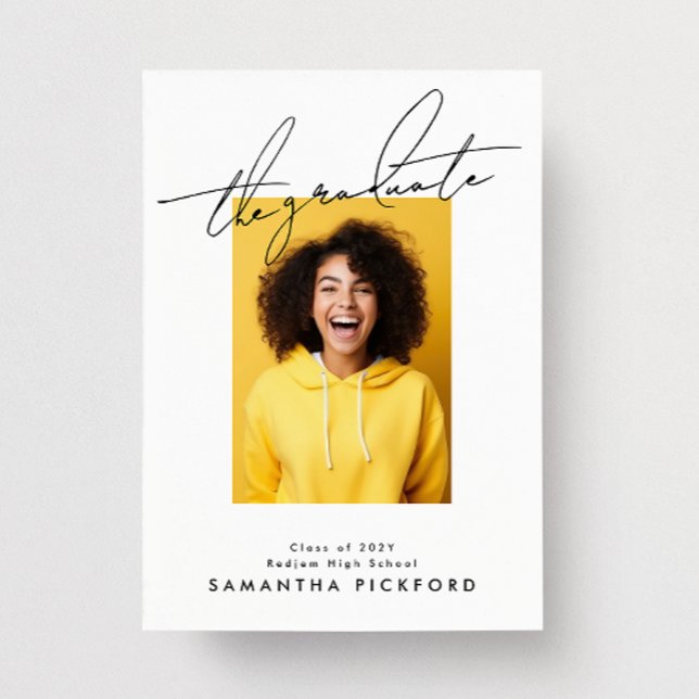 Modern Photo High School The Graduate Grad Announcement (Creator Uploaded)