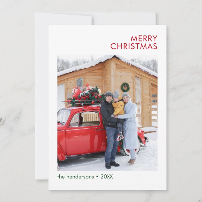 Modern Photo Holiday Card (Front)