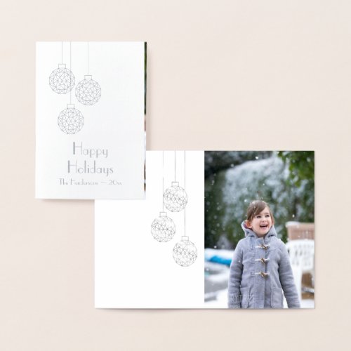 Modern Photo Holiday Card in Silver Foil