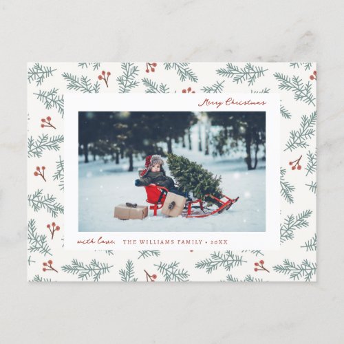 Modern Photo Holiday Postcard