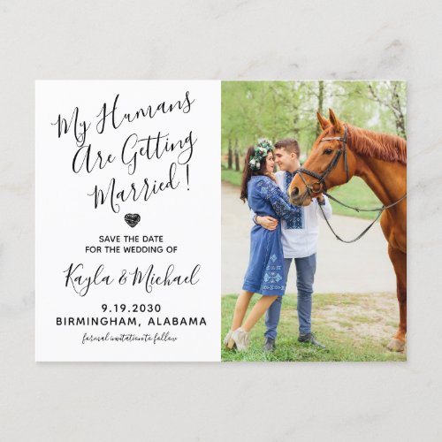 Modern Photo Horse Wedding Equine Save The Date Announcement Postcard