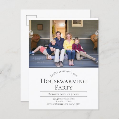 Modern Photo Housewarming Invitation Postcard