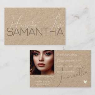 Modern Photo Image Elegant Calligraphy Signature Business Card