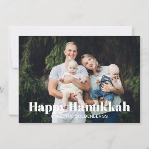 Modern photo image picture custom text Hanukkah Holiday Card