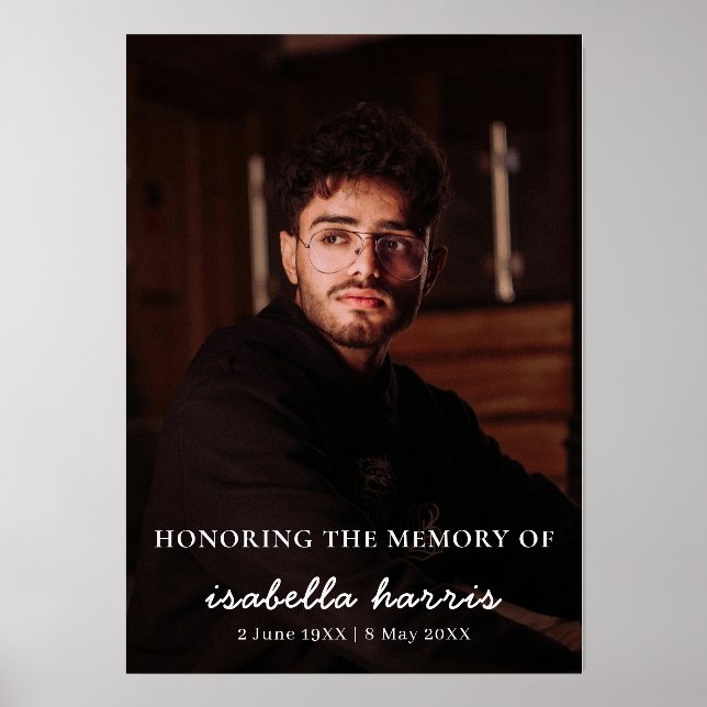 Modern Photo In Loving Memory Design Holder (Front)