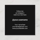 Modern photo Instagram social media minimal white Calling Card (Back)