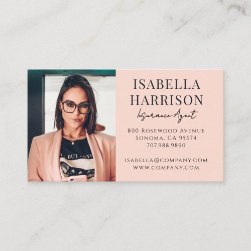 Modern Photo Insurance Agent Business Card