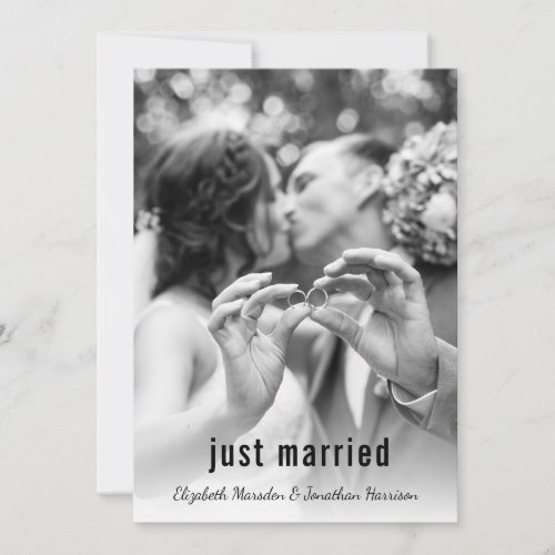 Modern Photo Just Married Announcement Reception