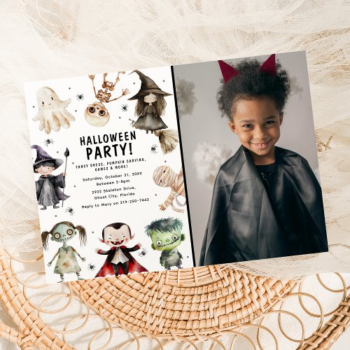 Modern Photo Kids Halloween Party Invitation