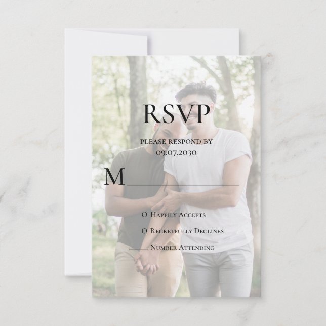 Modern Photo LGBTQ RSVP Card (Front)