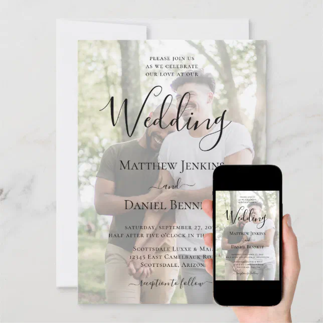 Modern Photo Lgbtq Wedding Invitation Zazzle