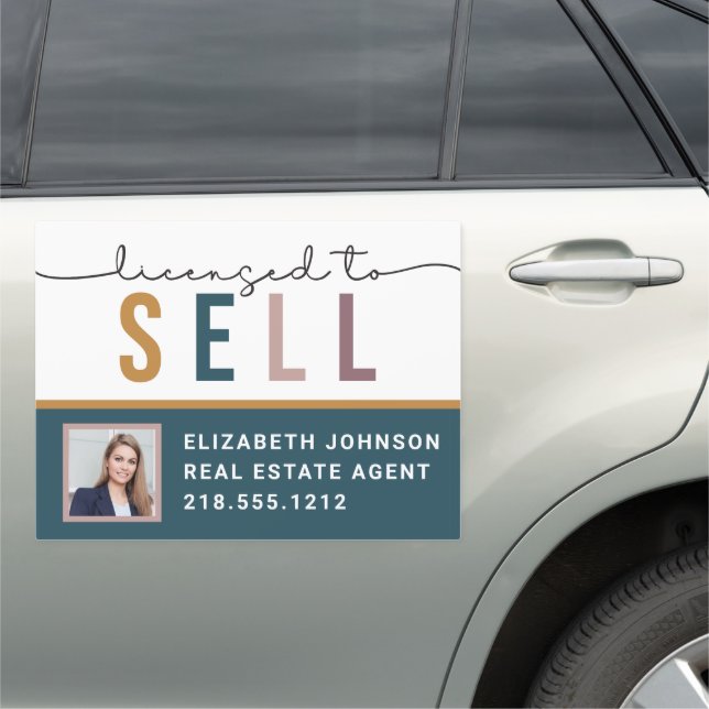Modern Photo Licensed to Sell Realtor Car Magnet (In Situ)