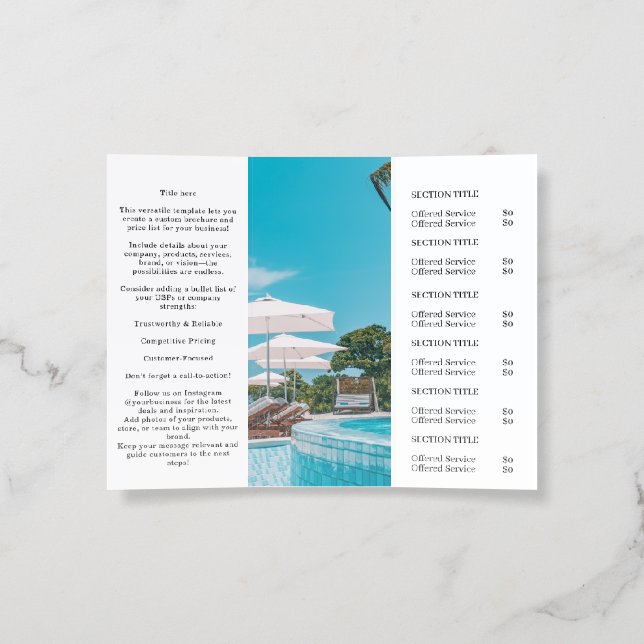 Modern Photo Logo | Custom Tri-Fold Design Brochure (Inside)