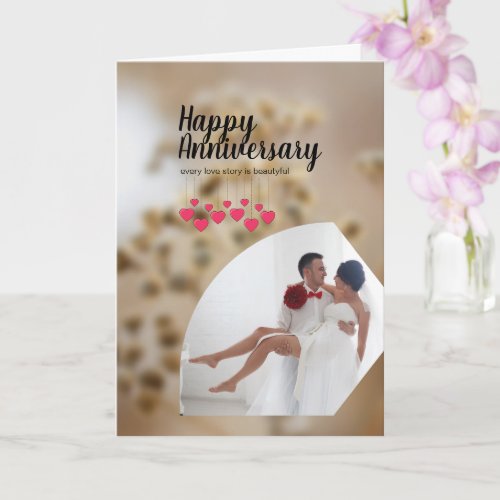 Modern Photo Love Husband Wife Happy Anniversary Card