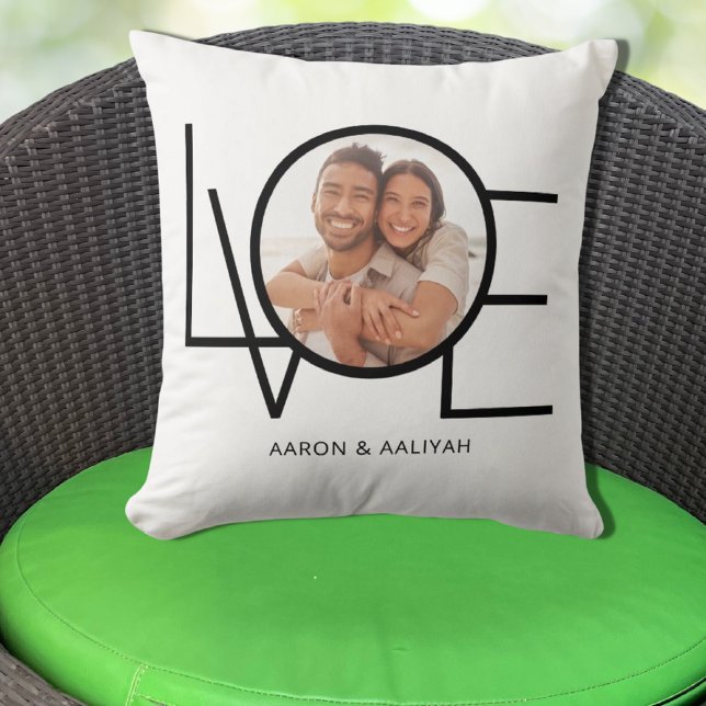 Modern Photo Love Throw Pillow (Creator Uploaded)