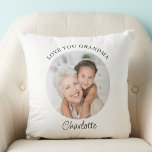 Modern Photo Love You Grandma Keepsake Throw Pillow<br><div class="desc">This modern Grandma keepsake pillow says "Love you Grandma" and is easily customizable with your name and photo. It makes a special gift for a special grandmother.</div>
