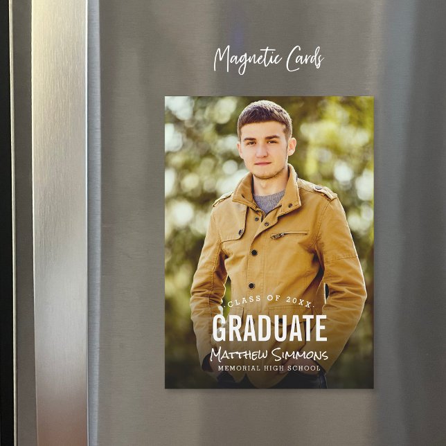 Modern Photo Magnetic Graduation Announcements (Creator Uploaded)
