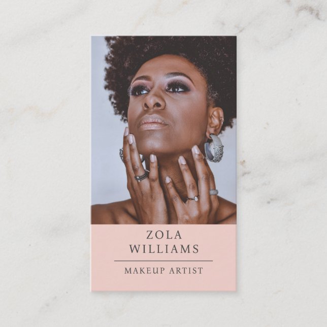 Modern Photo Makeup Artist Business Card (Front)