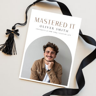 Modern Photo Master Graduation Announcement Postcard