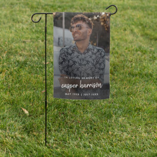 Modern Photo Memorial   In Loving Memory Garden Flag