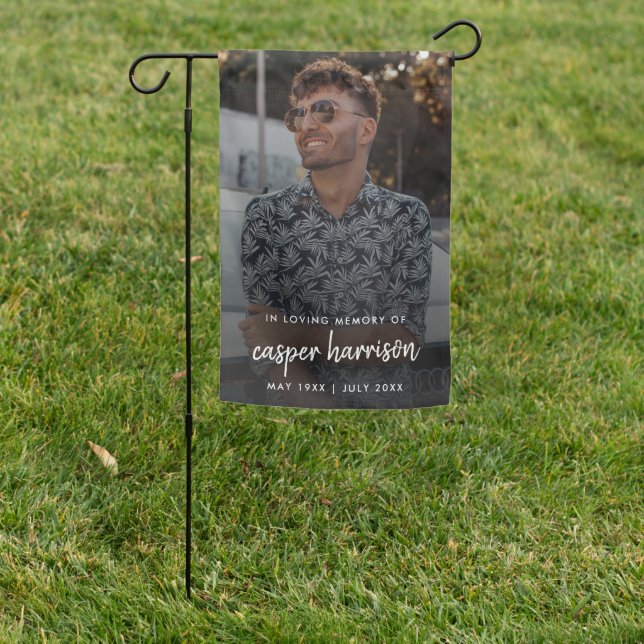 Modern Photo Memorial | In Loving Memory Garden Flag (In SItu)