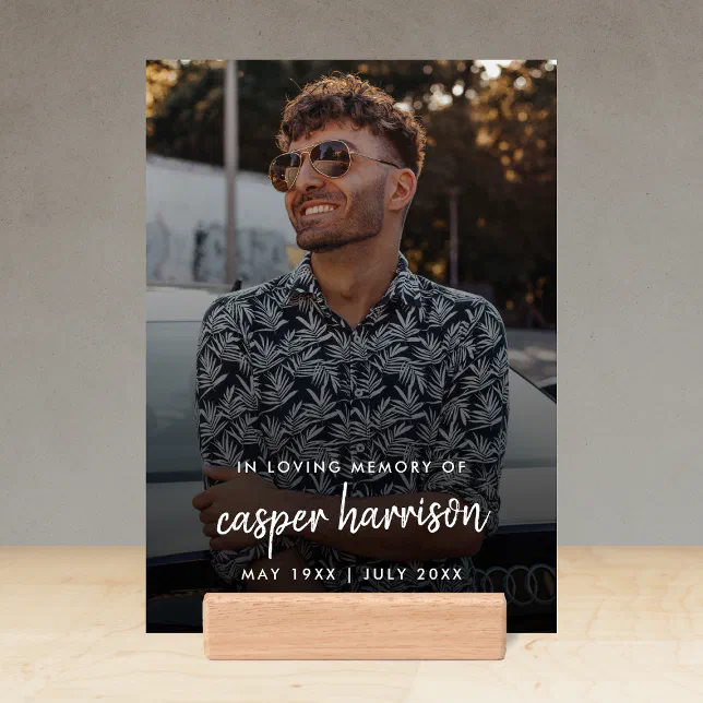 Modern Photo Memorial | In Loving Memory Holder | Zazzle