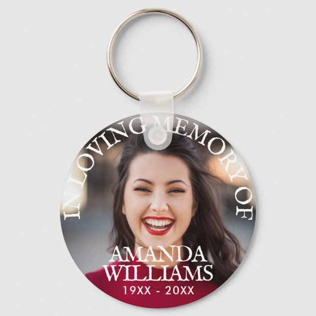 Modern Photo Memorial Keepsakes in Loving Memory Keychain (Front)