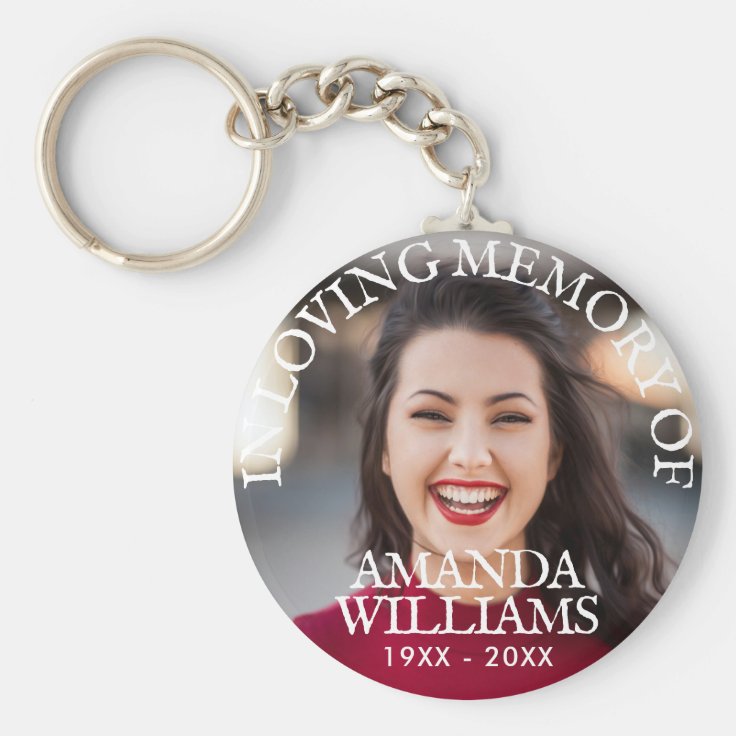 Modern Photo Memorial Keepsakes in Loving Memory Keychain Zazzle