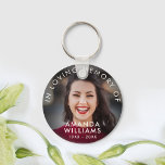 Modern Photo Memorial Keepsakes in Loving Memory Keychain<br><div class="desc">Modern Photo Memorial Keepsakes in Loving Memory keychain</div>