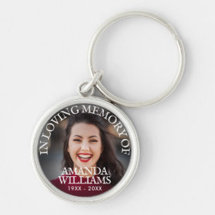 Modern Photo Memorial Keepsakes in Loving Memory Keychain