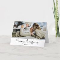 Modern Photo Merry Christmas Folded Card