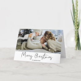 Modern Photo Merry Christmas Folded Card