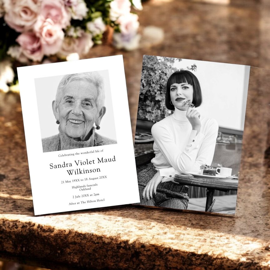 Modern classic  black and white memorial suite