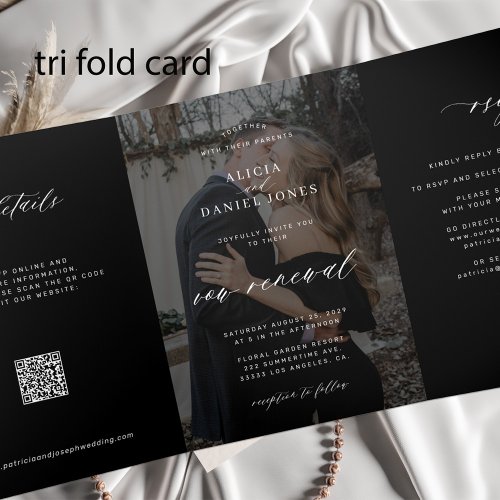 Modern photo minimalist vow renewal all in one Tri_Fold announcement